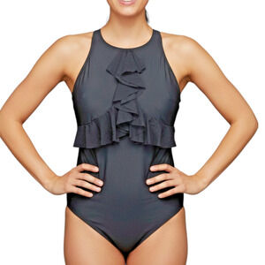 Longitude One Piece Swimsuit 16 NWT Tummy Control Panel Black Latitude Control